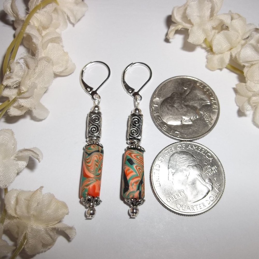 Funky Colorful Beaded Earrings Set Handmade 5293_2
